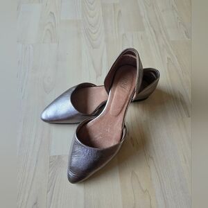 J. Jill Dorsay Flats Pewter Leather Size 6